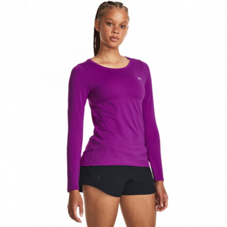 Damski longsleeve treningowy Under Armour HG Armour Long Sleeve - fioletowy