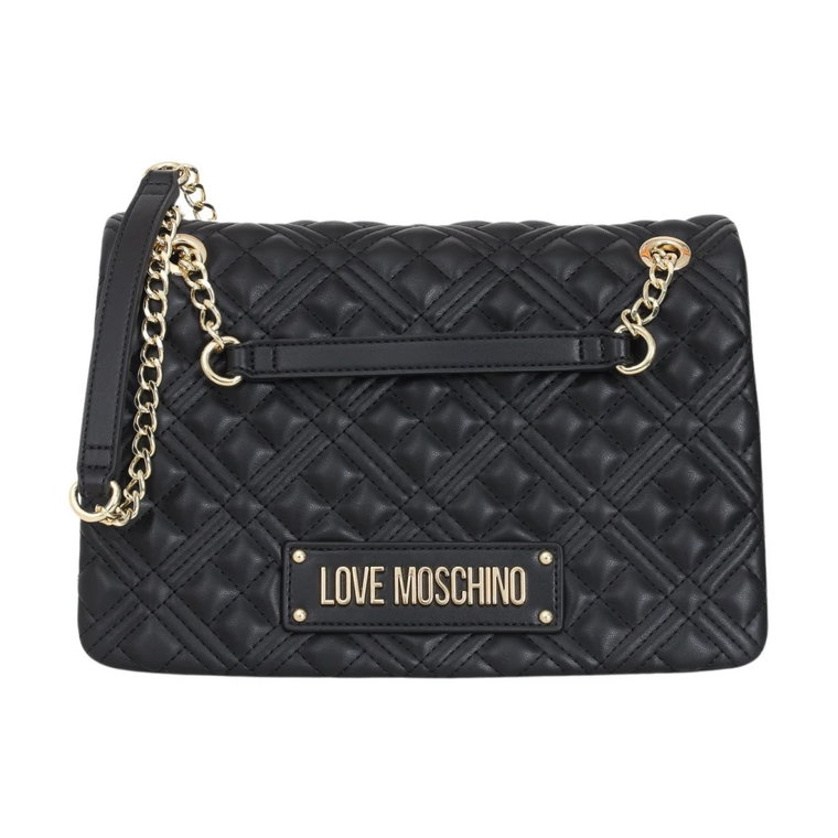 Czarna Pikowana Torba na Ramię Love Moschino