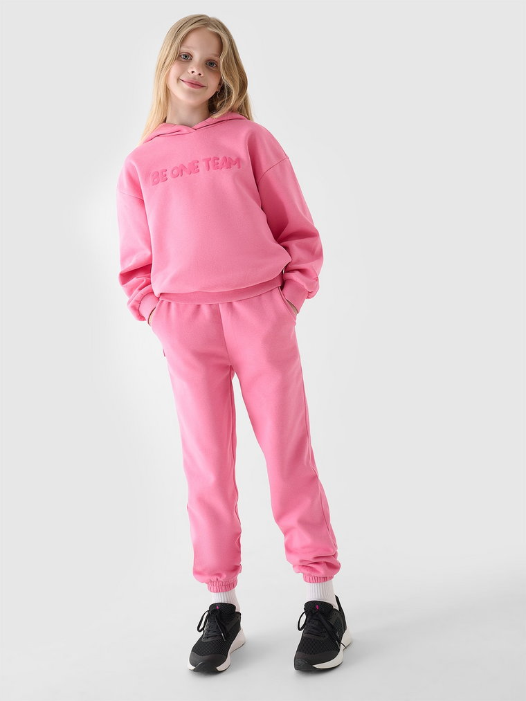 Spodnie dresowe joggery dziewczęce - różowe