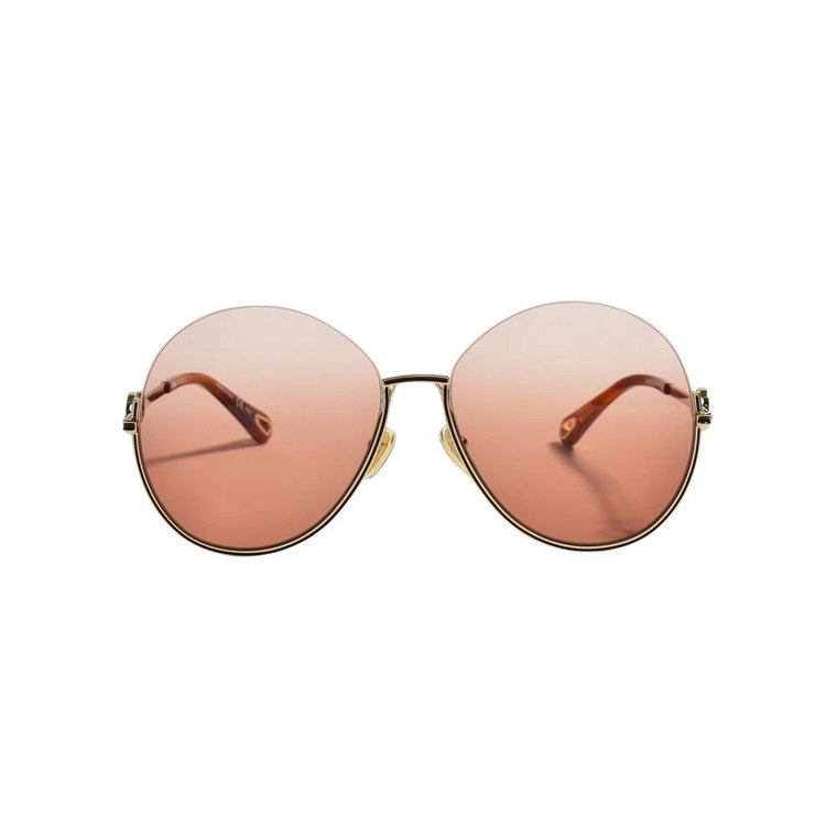 Złote metalowe okulary przeciwsłoneczne z lat 70. w stylu glamour Chloé