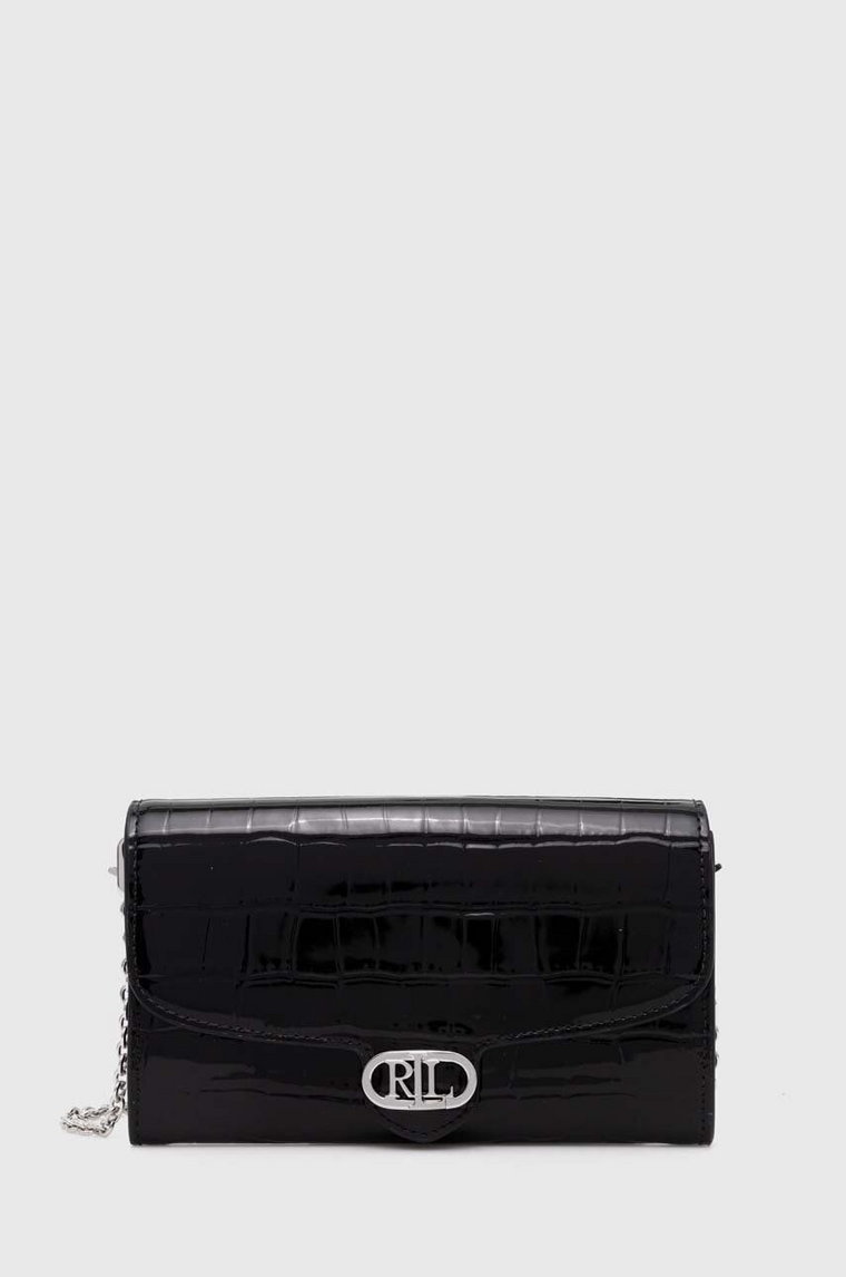 Lauren Ralph Lauren kopertówka skórzana kolor czarny