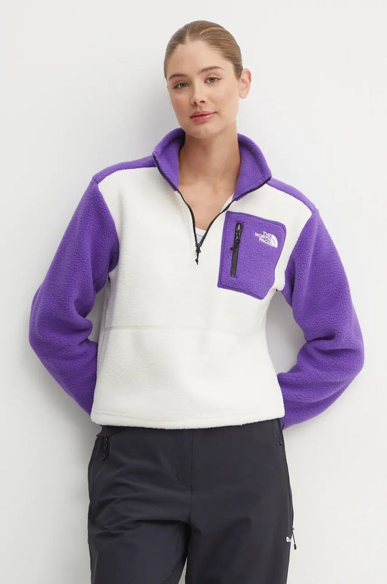 The North Face bluza sportowa Yumiori 1/4 Zip kolor fioletowy wzorzysta NF0A88439IA1