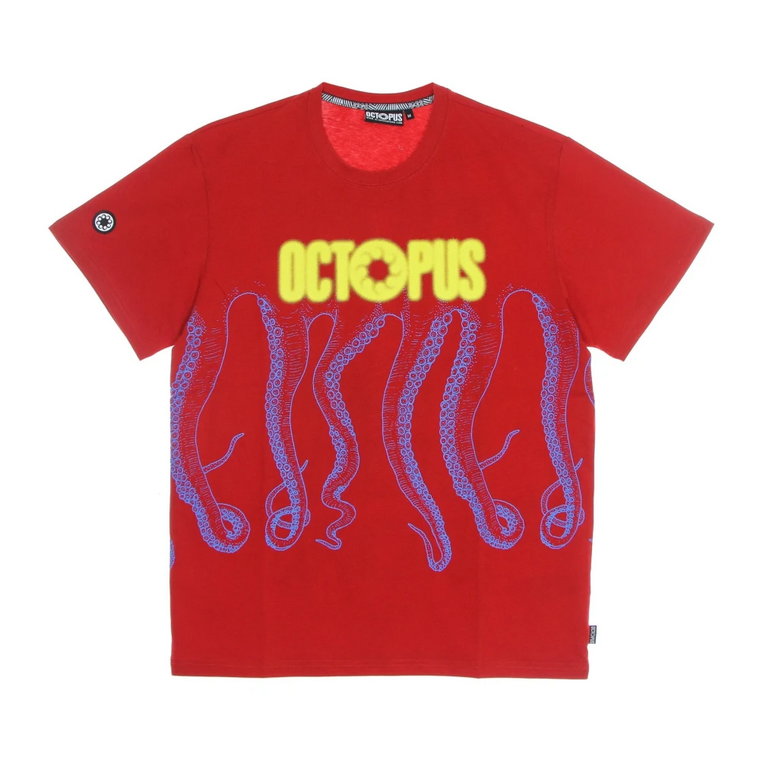 Czerwony Męska Koszulka Blurred Tee Octopus