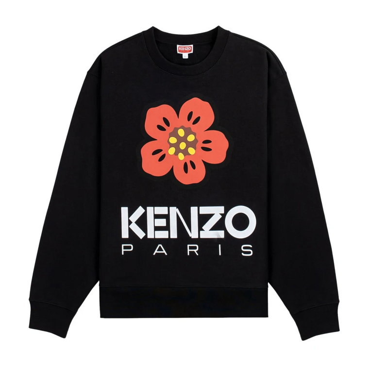 Czarne Swetry z Nadrukiem Kenzo