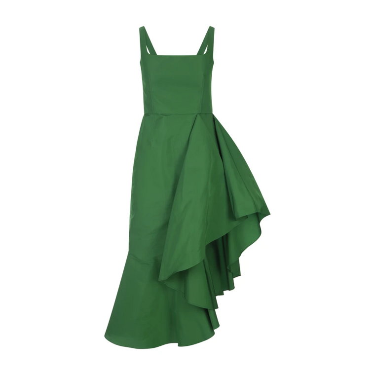 Zielona Sukienka bez Rękawów z Marszczeniami Alexander McQueen