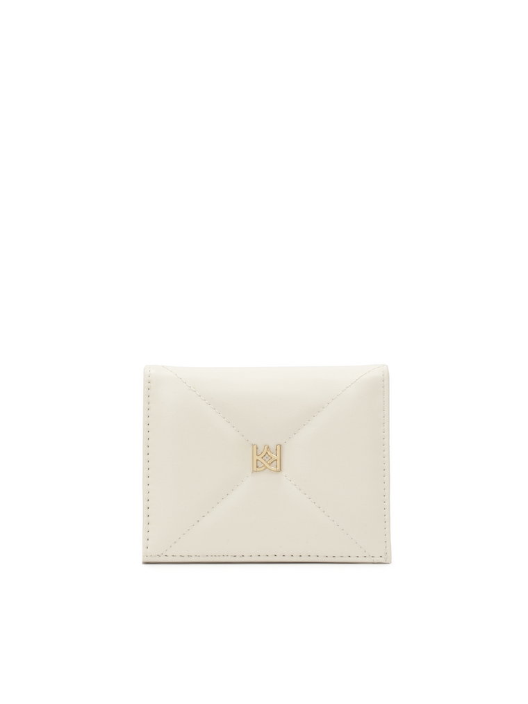 Skórzany portfel w kolorze złamanej bieli