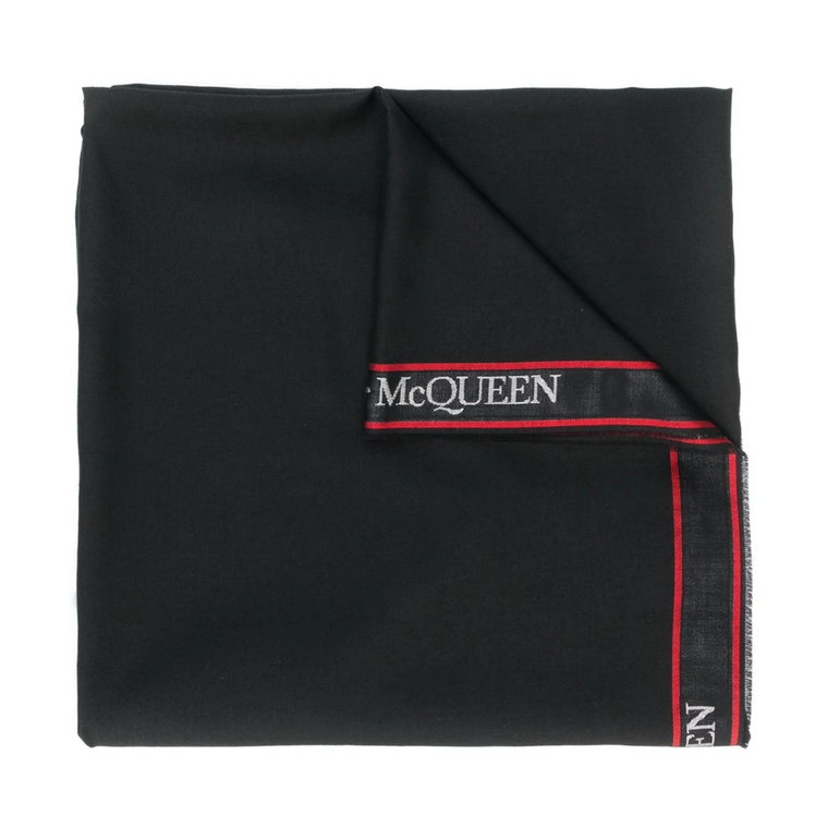 Czarny Zimowy Szalik dla Mężczyzn Alexander McQueen