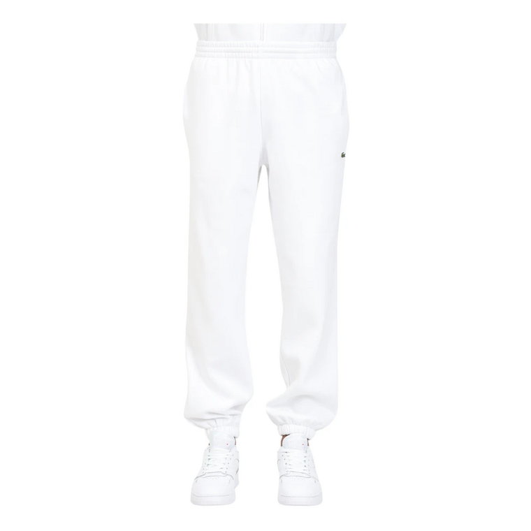 Białe Spodnie Dresowe Męskie - Sportowe i Stylowe Lacoste