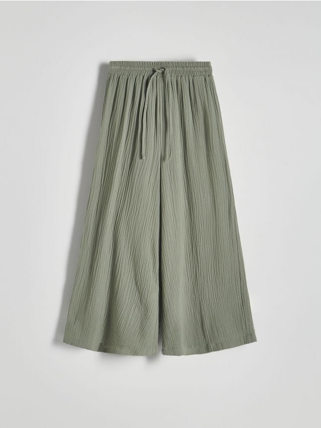Reserved - Spodnie culotte - jasnozielony