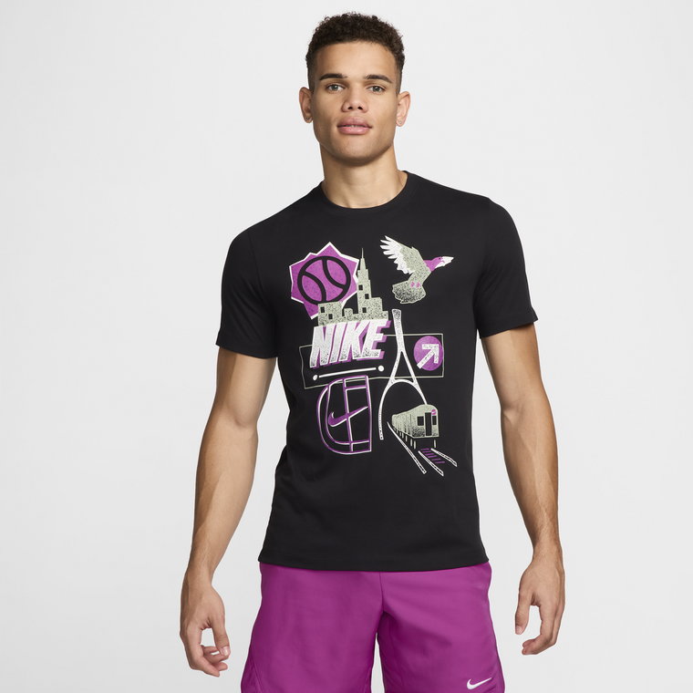 Męski T-shirt do tenisa Dri-FIT NikeCourt - Czerń