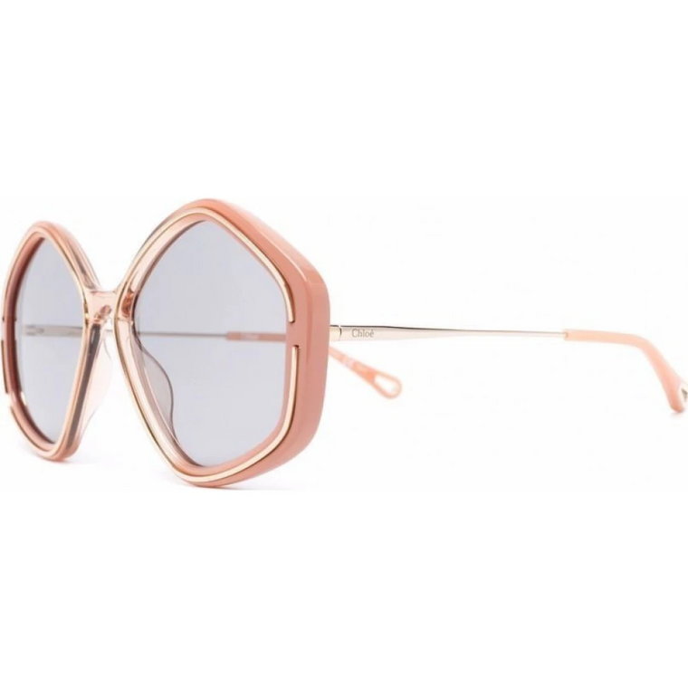 Białe okulary przeciwsłoneczne z akcentem metalu Chloé