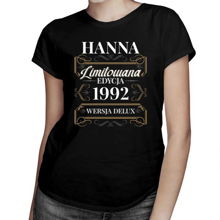 Limitowana edycja: imię + rok urodzenia (wersja delux) - damska koszulka na prezent - produkt personalizowany