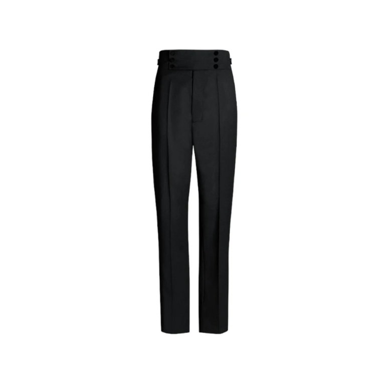 Czarne Spodnie Slim-fit z Wełny Maison Margiela