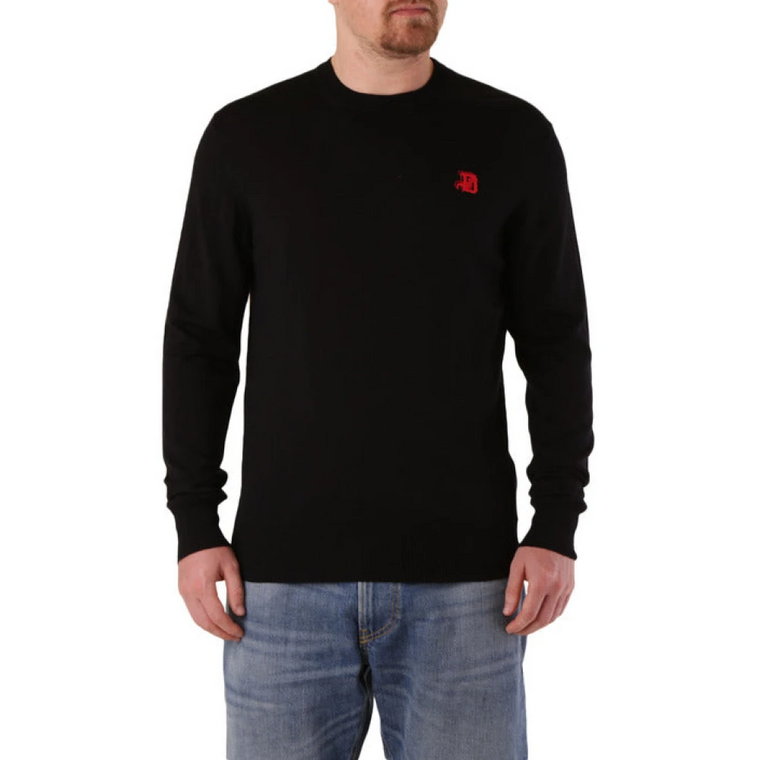 Czarny Sweter z Wełny dla Mężczyzn Diesel