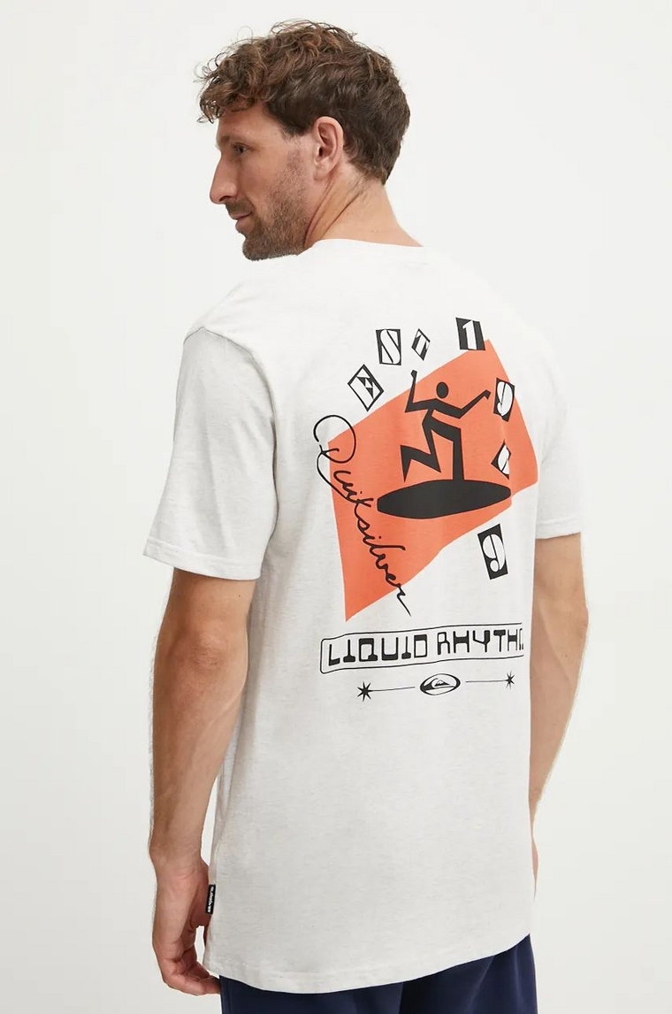 Quiksilver t-shirt bawełniany Quik Surfer Moe męski kolor szary z nadrukiem AQYZT09909