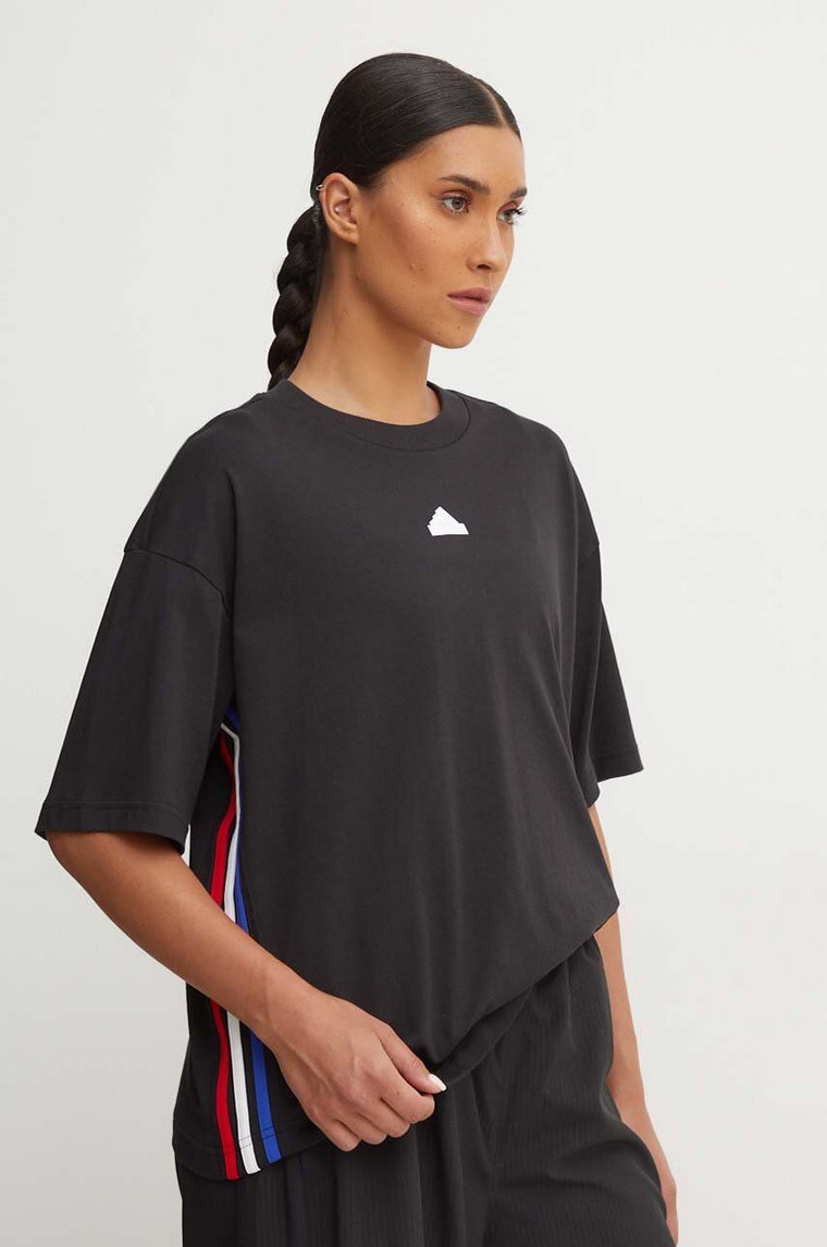 adidas t-shirt bawełniany Express damski kolor czarny IX3740