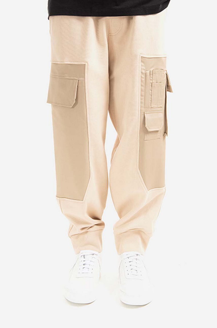 Neil Barett spodnie dresowe bawełniane Workwear Loose Sweatpnts kolor beżowy proste BJP019CH.S533S.3336-KREM