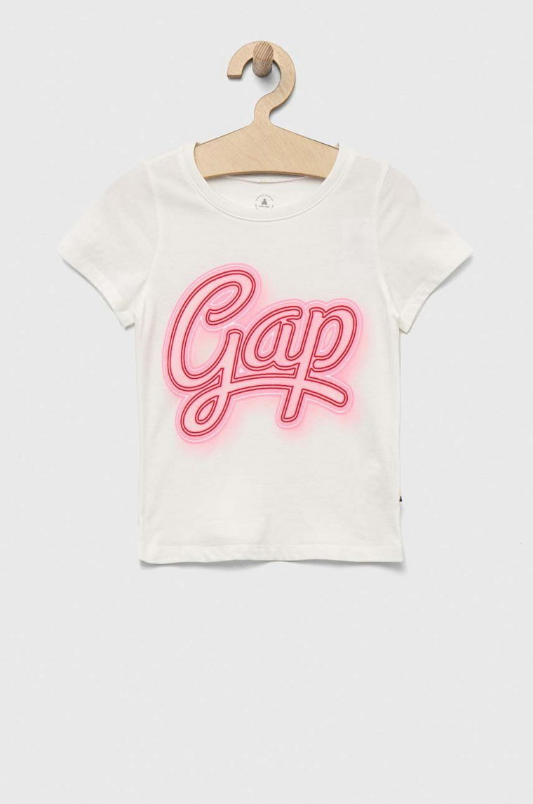 GAP t-shirt bawełniany dziecięcy kolor beżowy