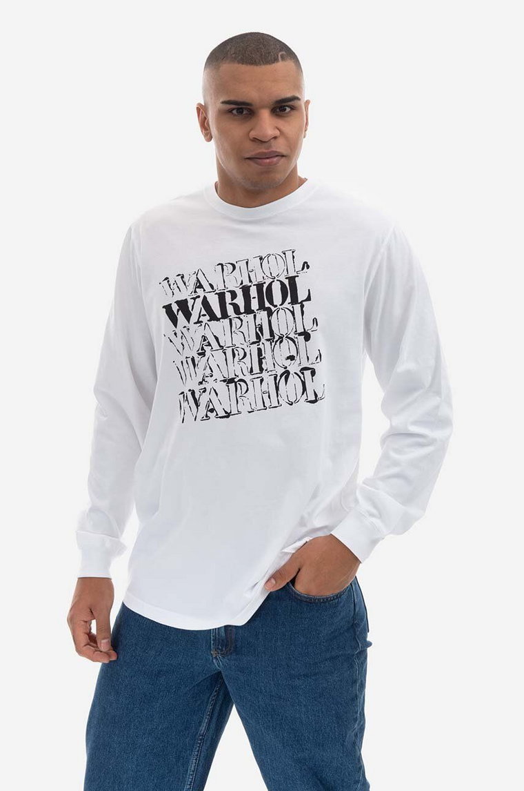 Maharishi longsleeve bawełniany kolor biały z nadrukiem 9923.WHITE-WHITE