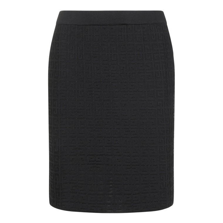 Czarna spódnica z żebrowanym pasem i rozcięciem z tyłu Givenchy