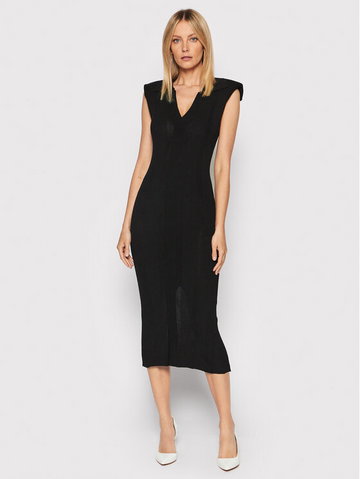 Sukienka codzienna Joy Sl Knit RM1089 Czarny Slim Fit