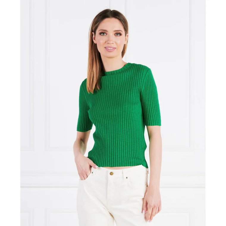 Marc O' Polo Sweter Pullover cropped | Regular Fit | z dodatkiem lnu