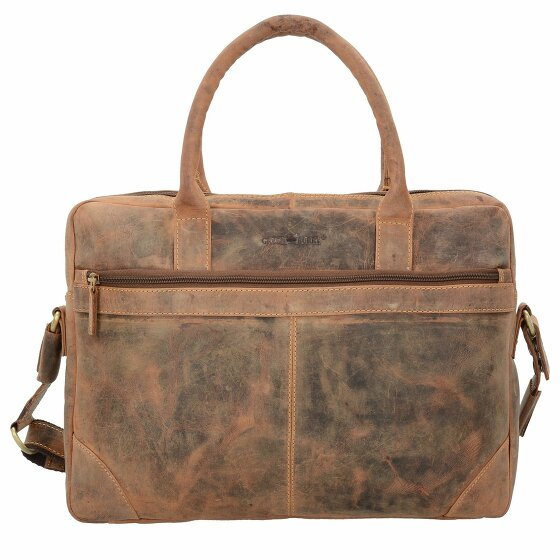 Greenburry Vintage Briefcase Leather 41 cm Komora na laptopa nut brown