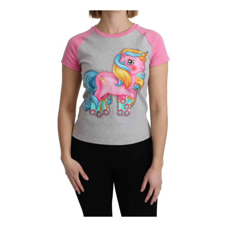 Gray and pink Cotton T-shirt My Little Pony Top Moschino