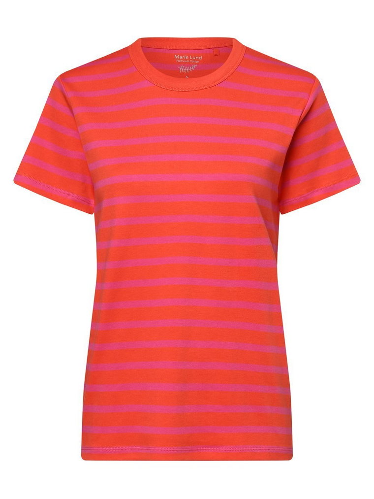 Marie Lund - T-shirt damski, pomarańczowy|wyrazisty róż