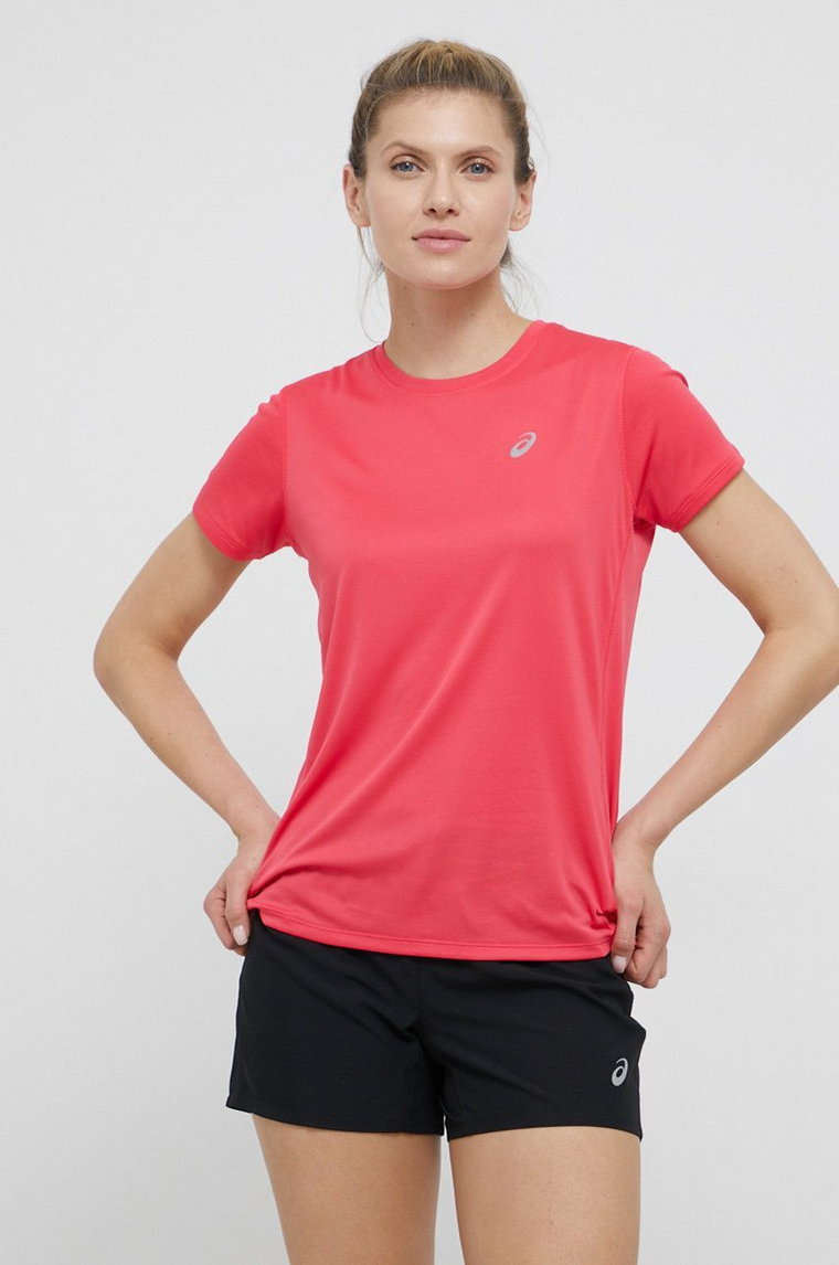 Asics t-shirt do biegania kolor różowy