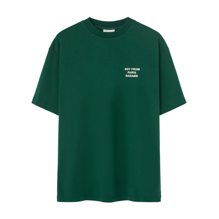 Zielony T-shirt z nadrukiem na plecach Drole de Monsieur
