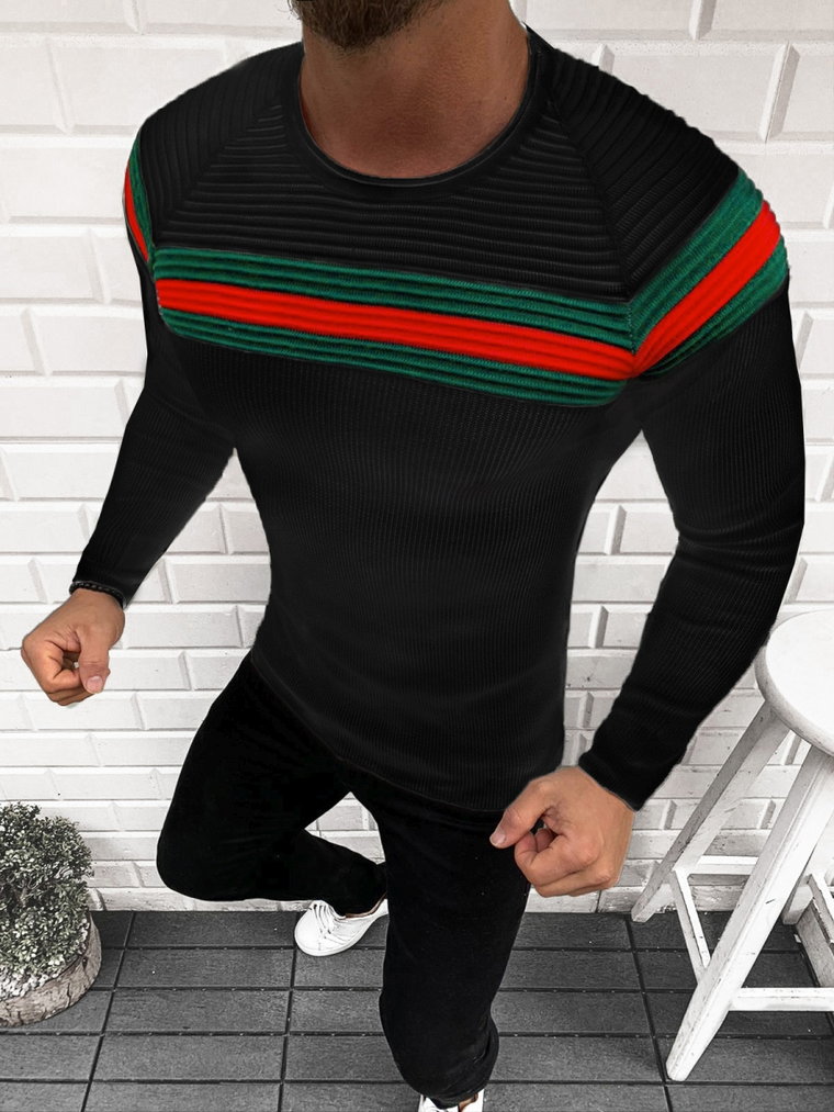 Sweter męski czarny OZONEE L/2457