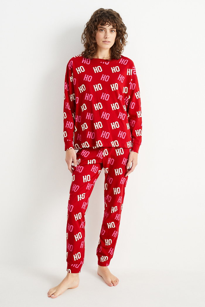 C&A Piżama w bożonarodzeniowym stylu-HoHoHo, Czerwony, Rozmiar: 2XL
