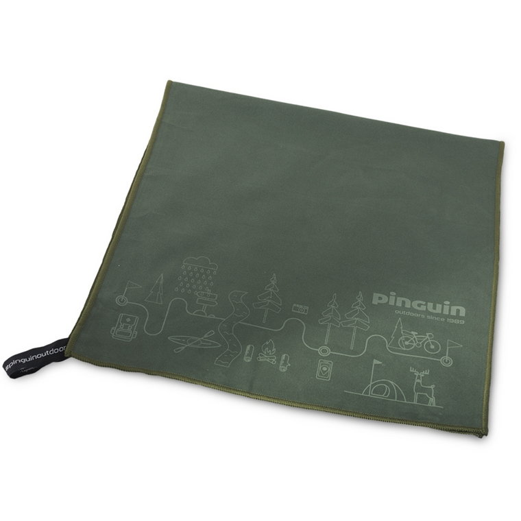 Ręcznik szybkoschnący Pinguin Micro Towel XL Mapa 75x150 greenish grey - ONE SIZE