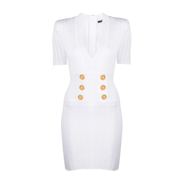 Elegancka Biała Sukienka dla Kobiet Balmain