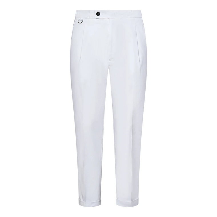 Białe spodnie Slim-Fit z elastycznym pasem Low Brand