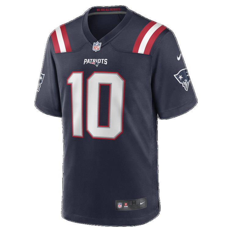 Męska koszulka meczowa do futbolu amerykańskiego NFL New England Patriots (Mac Jones) - Niebieski