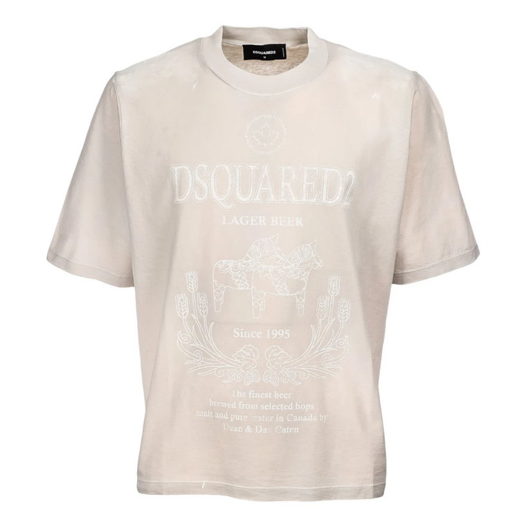 Beige Oversized T-Shirt Dsquared2