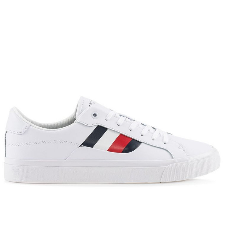 Buty Tommy Hilfiger Signature Detailing Leather Trainers FM0FM04140-YBR - białe