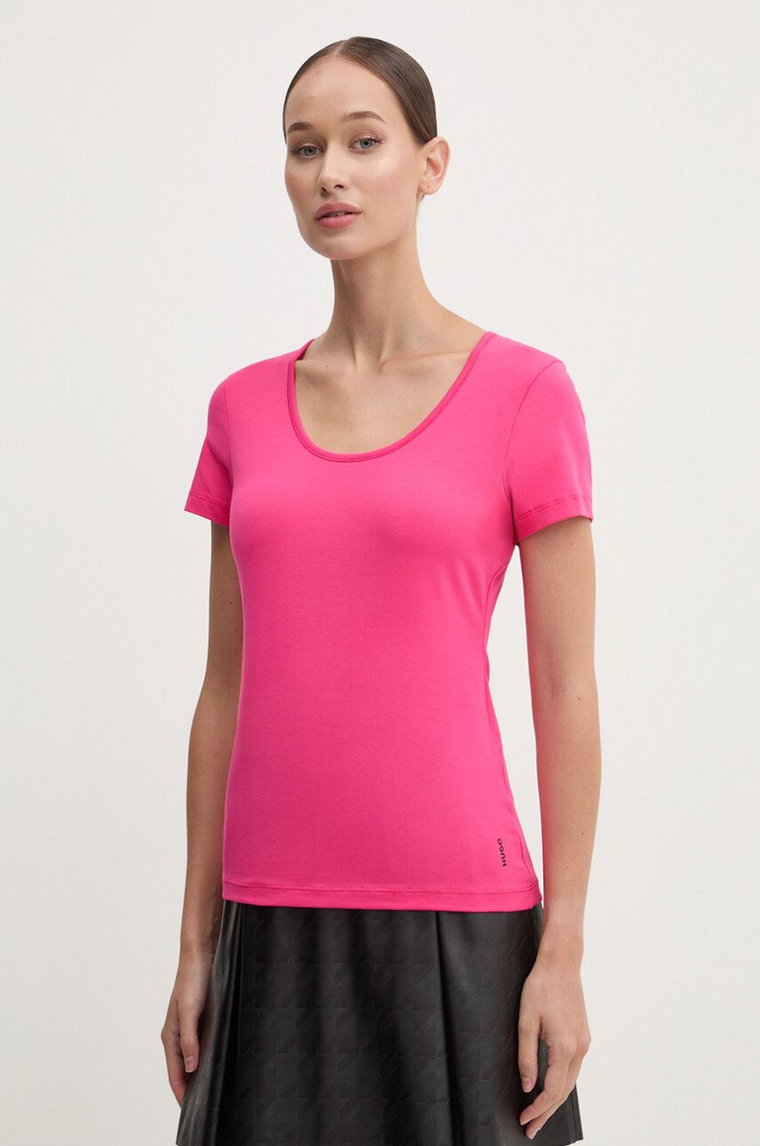 HUGO t-shirt 2-pack damski kolor różowy