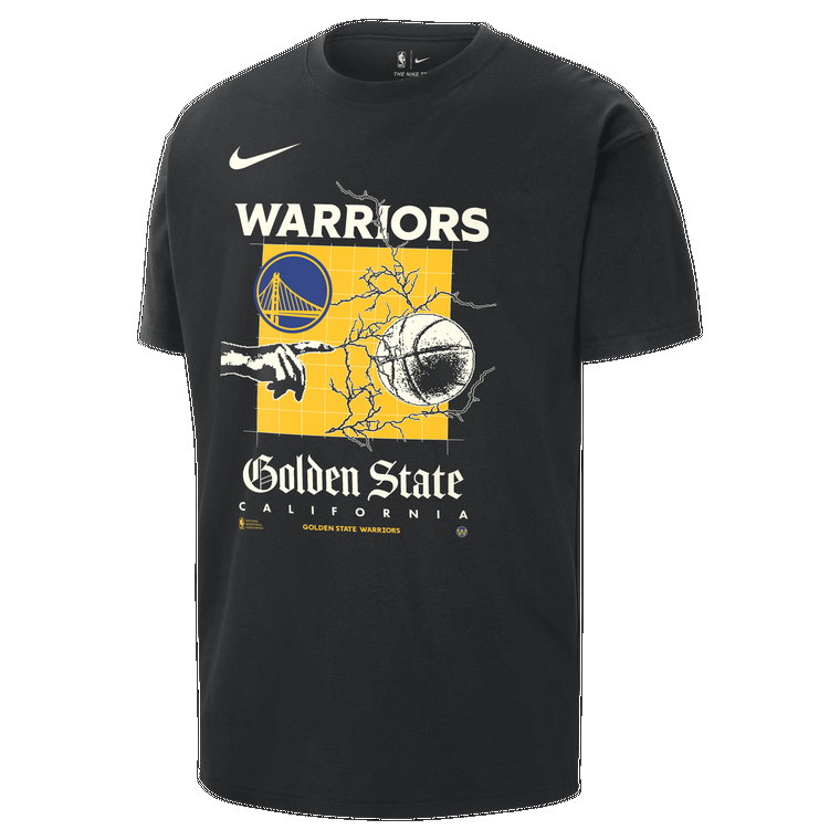 T-shirt męski Nike NBA Max90 Golden State Warriors Courtside - Czerń