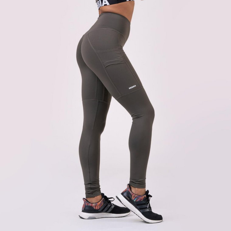 Legginsy fitness damskie Nebbia High Waist Fit&Smart szare