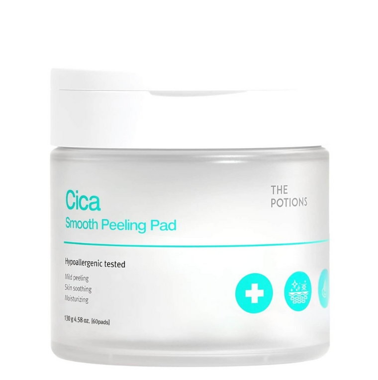 The Potions Cica Smooth Peeling Pad Złuszczające płatki do twarzy z kwasem PHA 130g