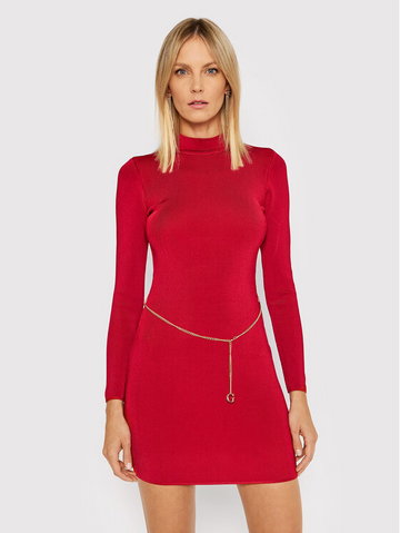 Sukienka koktajlowa W2RR27 Z2XY1 Czerwony Slim Fit