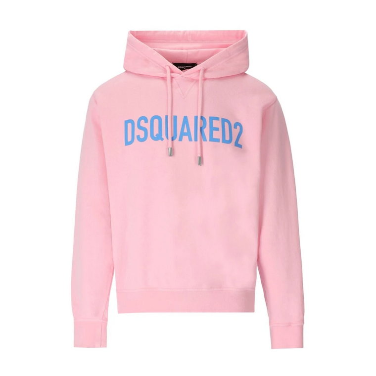 Różowy Sweter z Kapturem dla Mężczyzn Dsquared2