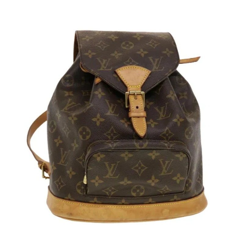 Używany Brązowy Plandeka Louis Vuitton Montsouris Plecak Louis Vuitton Vintage