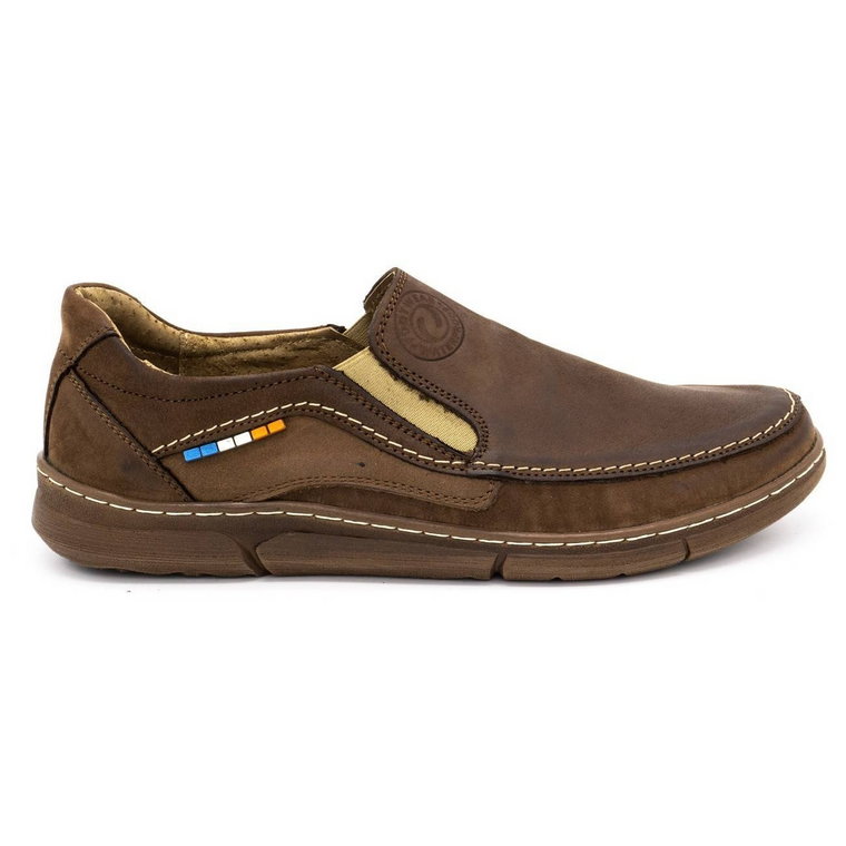 Olivier Buty męskie slip-on 283GT brązowe