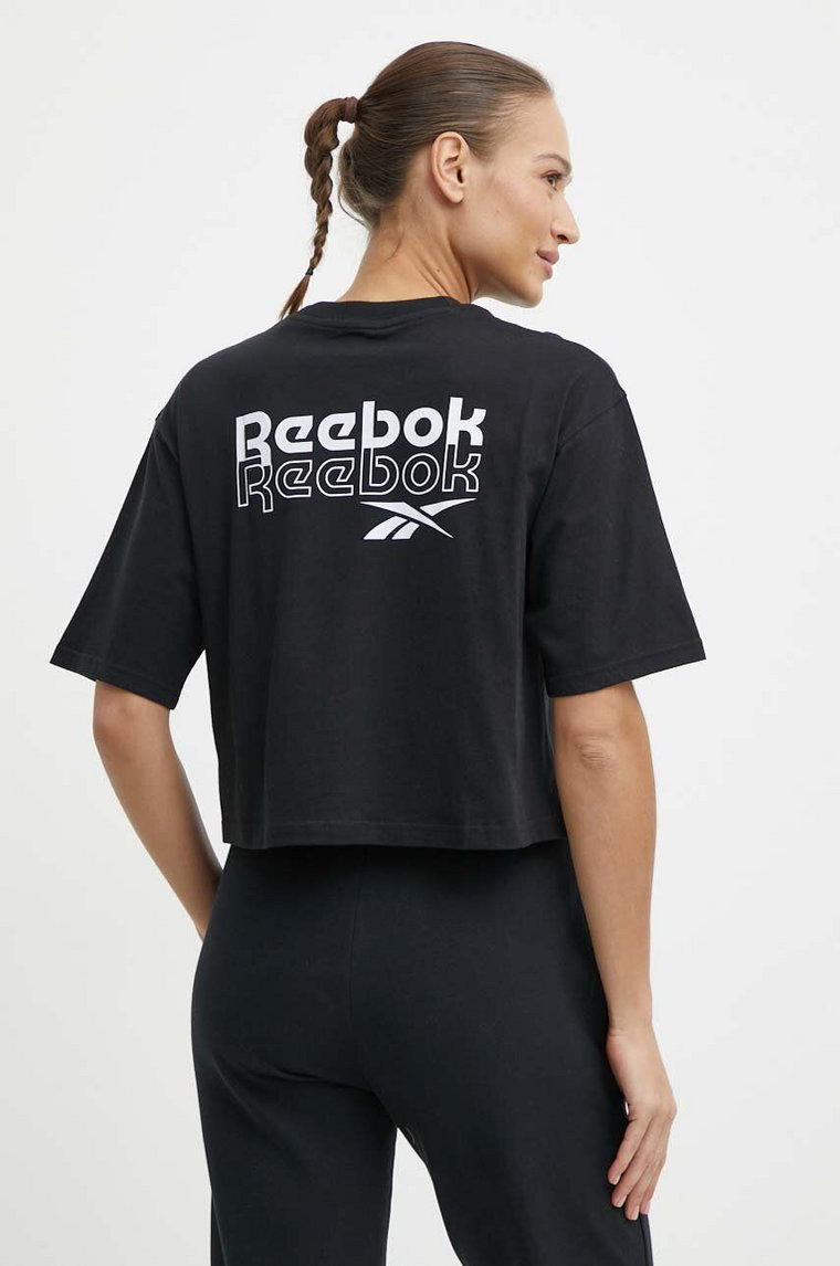 Reebok t-shirt bawełniany damski kolor czarny 100075953