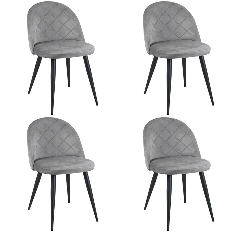Komplet szarych eleganckich krzeseł 4 sztuk - Eferos 4X