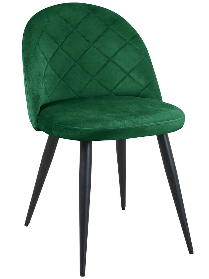 Welurowe krzesło z pikowanym oparciem butelkowa zieleń - Eferos 3X